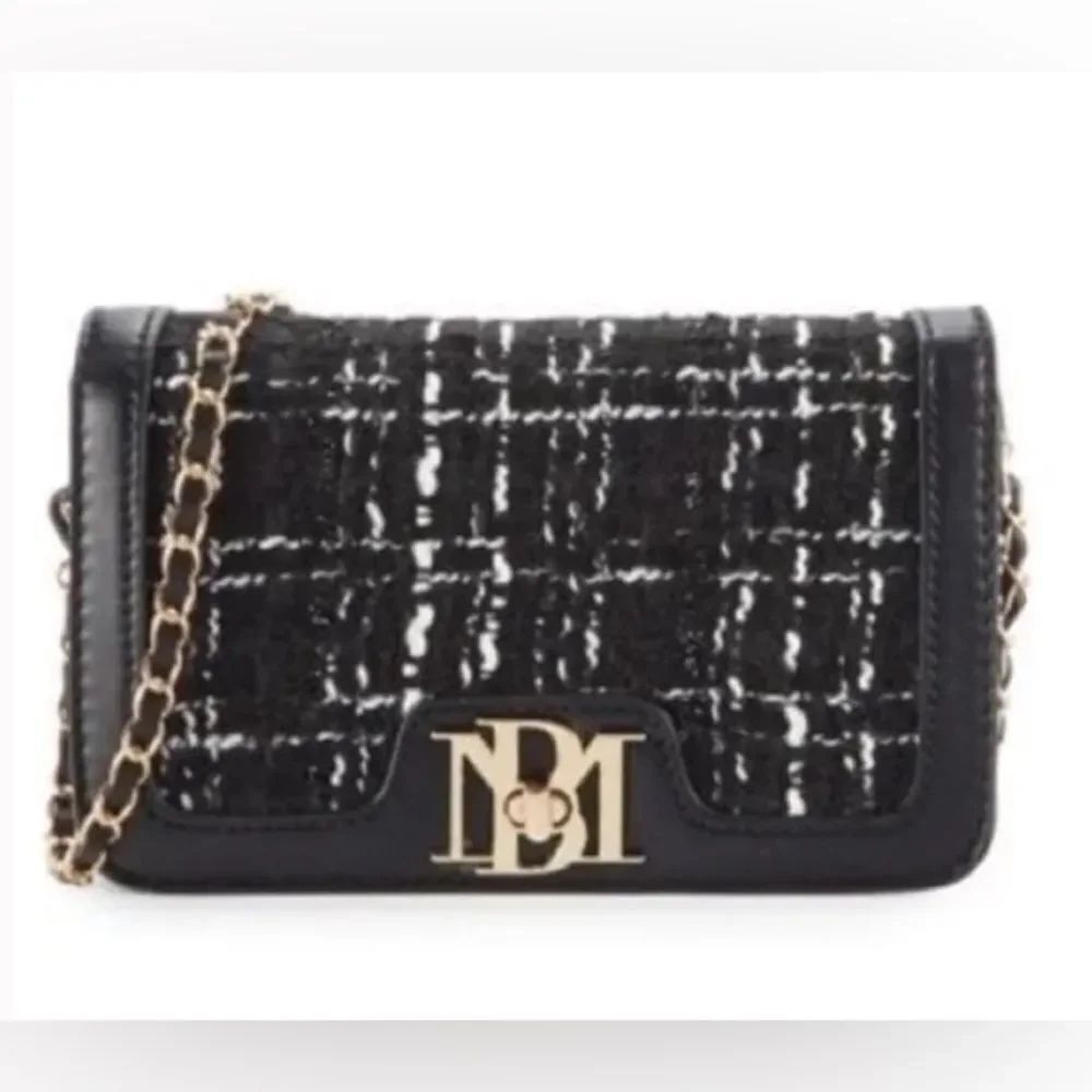 NWT NEW Badgley Mischka Tweed Crossbody Bag WOC NEW